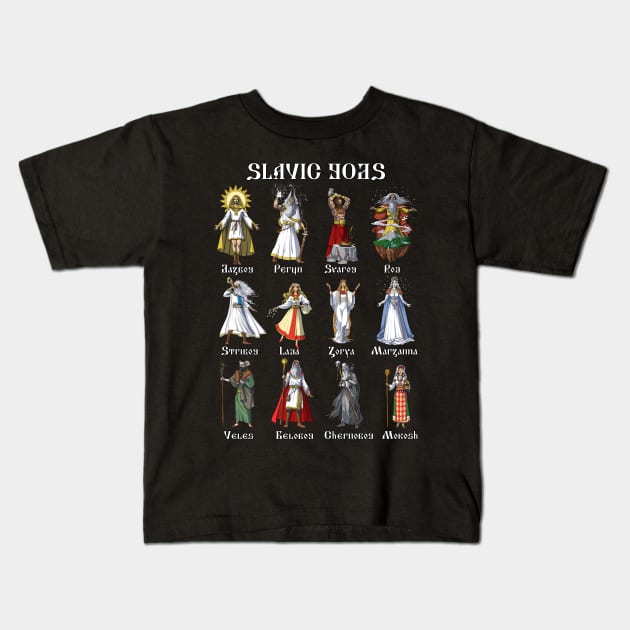 Slavic Mythology Gods Kids T-Shirt by underheaven